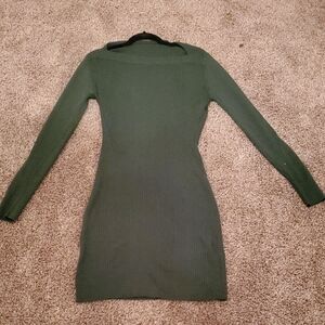 Elegant Green Ribbed Dress